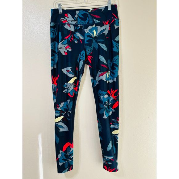 Joy Lab Women's Tropical Print Mid Rise Leggings, Size L - Picture 1 of 3